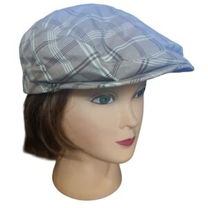 Seifter Associates Framar Italy Plaid Newsboy Cap Flat Ivy Hat Beige Brown